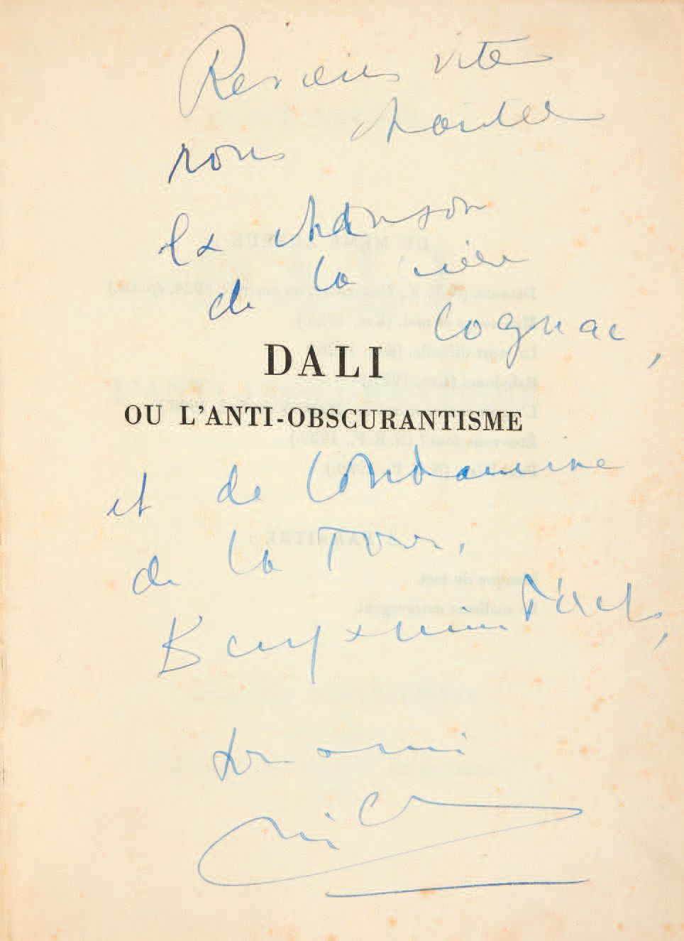 CREVEL, René. Dalí o l'anti-oscurantismo. Paris, Éditions surréalistes, José Cor&hellip;