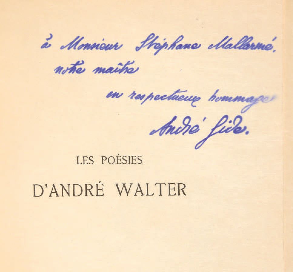 GIDE, André. Les Poésies d'André Walter (obra póstuma). París, Librairie de l'Ar&hellip;