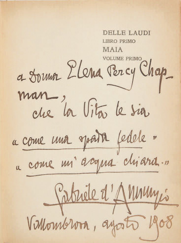 D'ANNUNZIO, Gabriele. Laudi del cielo del mare della terra e degli eroi.马亚的第一本著作&hellip;