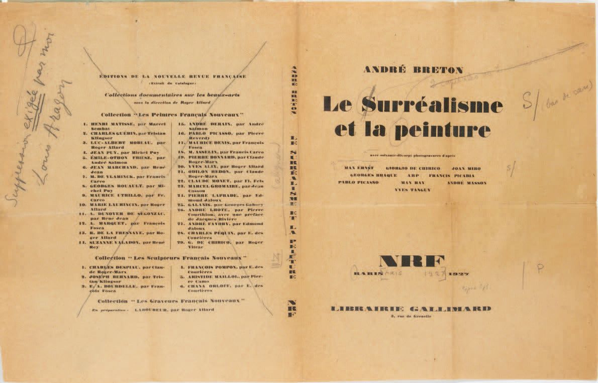BRETON, André. Le Surréalisme et la Peinture, con settantasette fotogrammi. Pari&hellip;