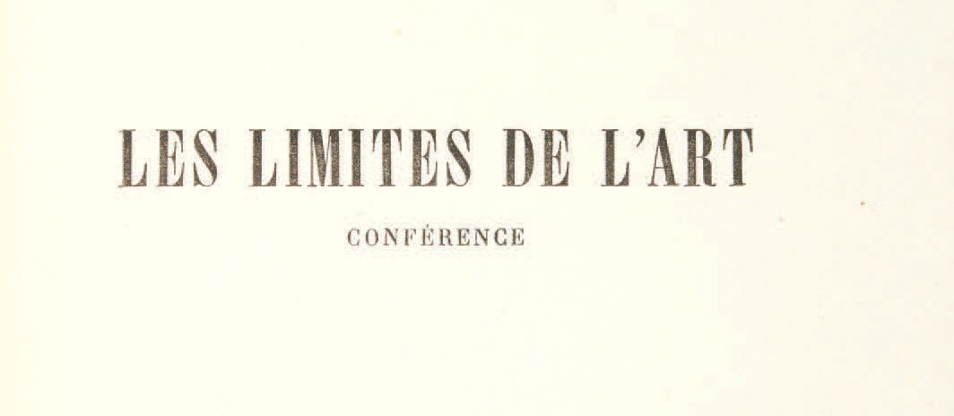 GIDE, André. 艺术的局限性。会议。巴黎，Petite Collection de l'Ermitage，1901年。
传单，12开[187 x 14&hellip;