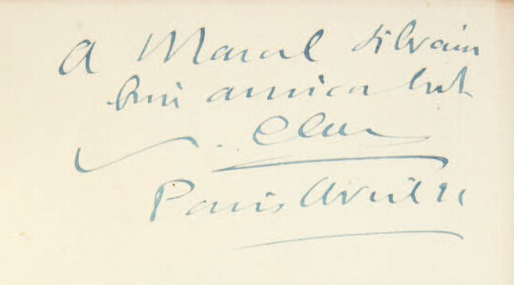 CLAUDEL, Paul. 东部的认识。
In-18 [185 x 130] of 261 pp, (1) 空白：蓝色摩洛哥，鎏金徽章，代表一艘印有字母S的船&hellip;