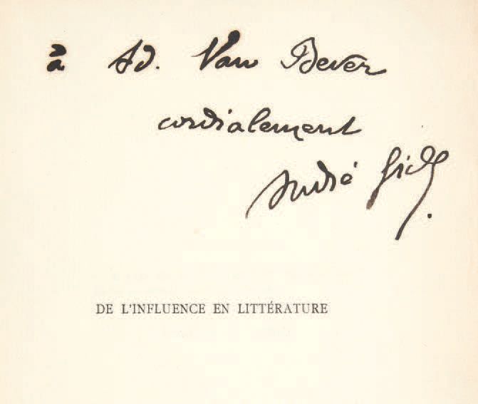 GIDE, André. Of the influence in literature. Conference given at the Libre Esthé&hellip;