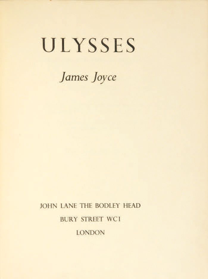 James JOYCE. Ulysses. Londres, John Lane the Bodley Head, 1932.
In-4, toile vert&hellip;