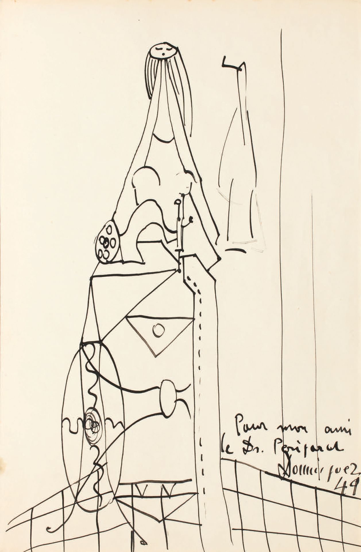 Oscar DOMINGUEZ. Untitled. 1949.
Original drawing signed, ink on paper, (30,4 x &hellip;