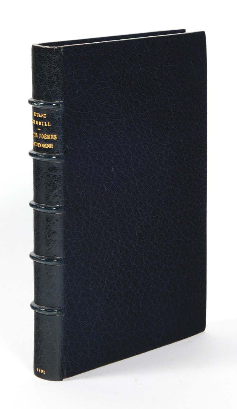 STUART, Merill. 秋天的小诗。巴黎，L.Vanier，1895年；8开本，蓝色摩洛哥，书脊有棱纹，哈瓦那摩洛哥的衬里，丝质封底，封面保存。
第9号&hellip;