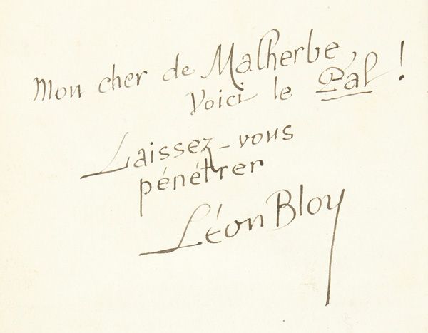 BLOY, Léon. 5922 Le Désespéré.巴黎，Tresse & Stock，1887年；8开本，半哈瓦那羊皮纸，绿色标题页，封面撕裂。
第一&hellip;