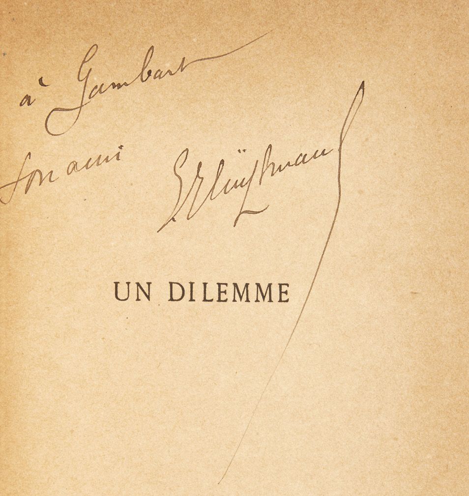 HUYSMANS, Joris-Karl. Un dilemme. Paris Tresse et Stock, 1887 ; in-8 demi-maroqu&hellip;