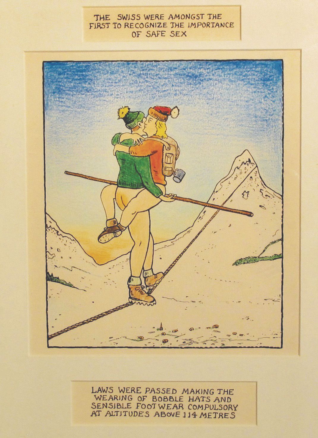 Null Glen Baxter (Né en 1944) 

Couple funambule. 

Crayon de couleur sur papier&hellip;