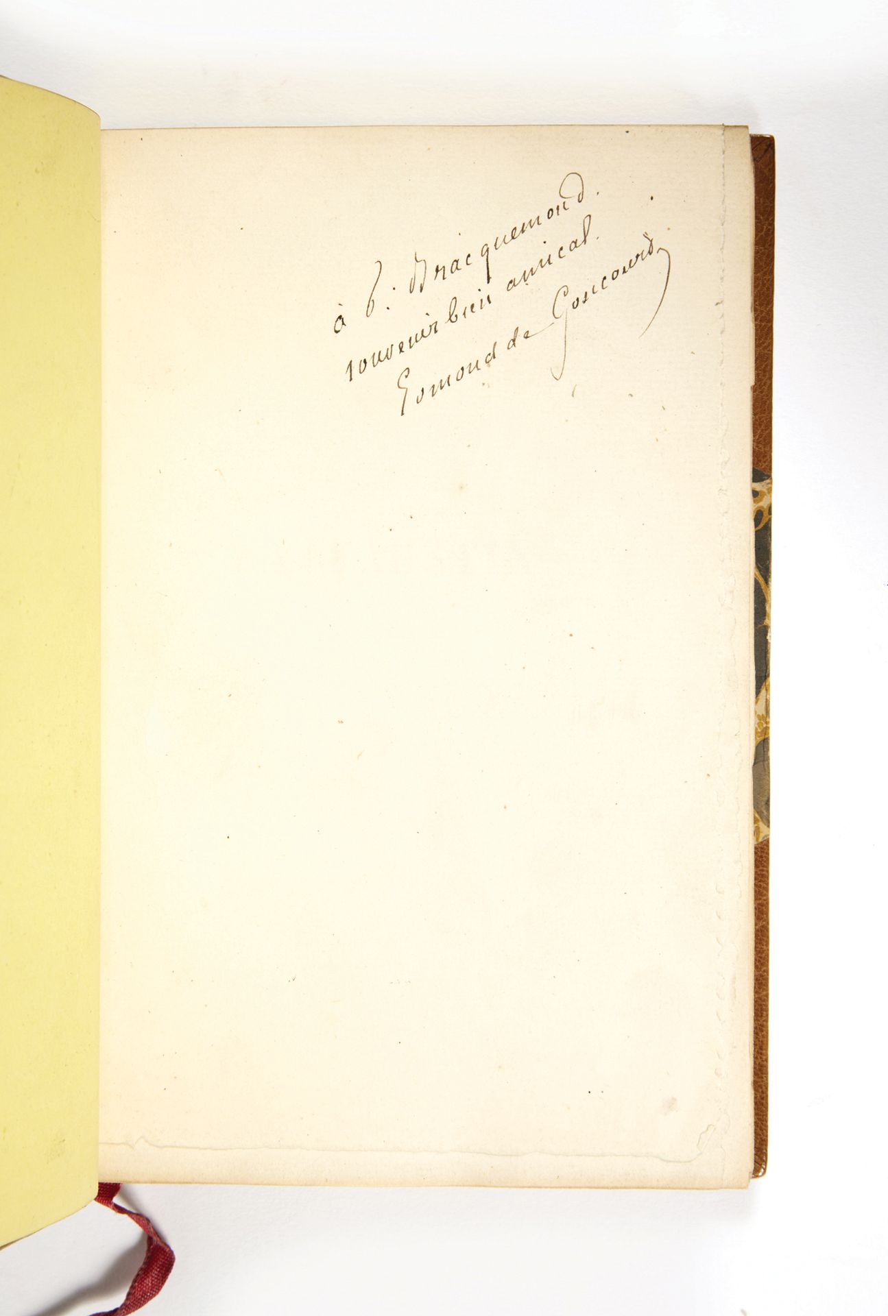 GONCOURT, Edmond de. 拉-福斯廷。巴黎，Charpentier，1882年；12开本，半哈瓦那摩洛哥语，带拐角，封面

覆盖。

第一版。
&hellip;
