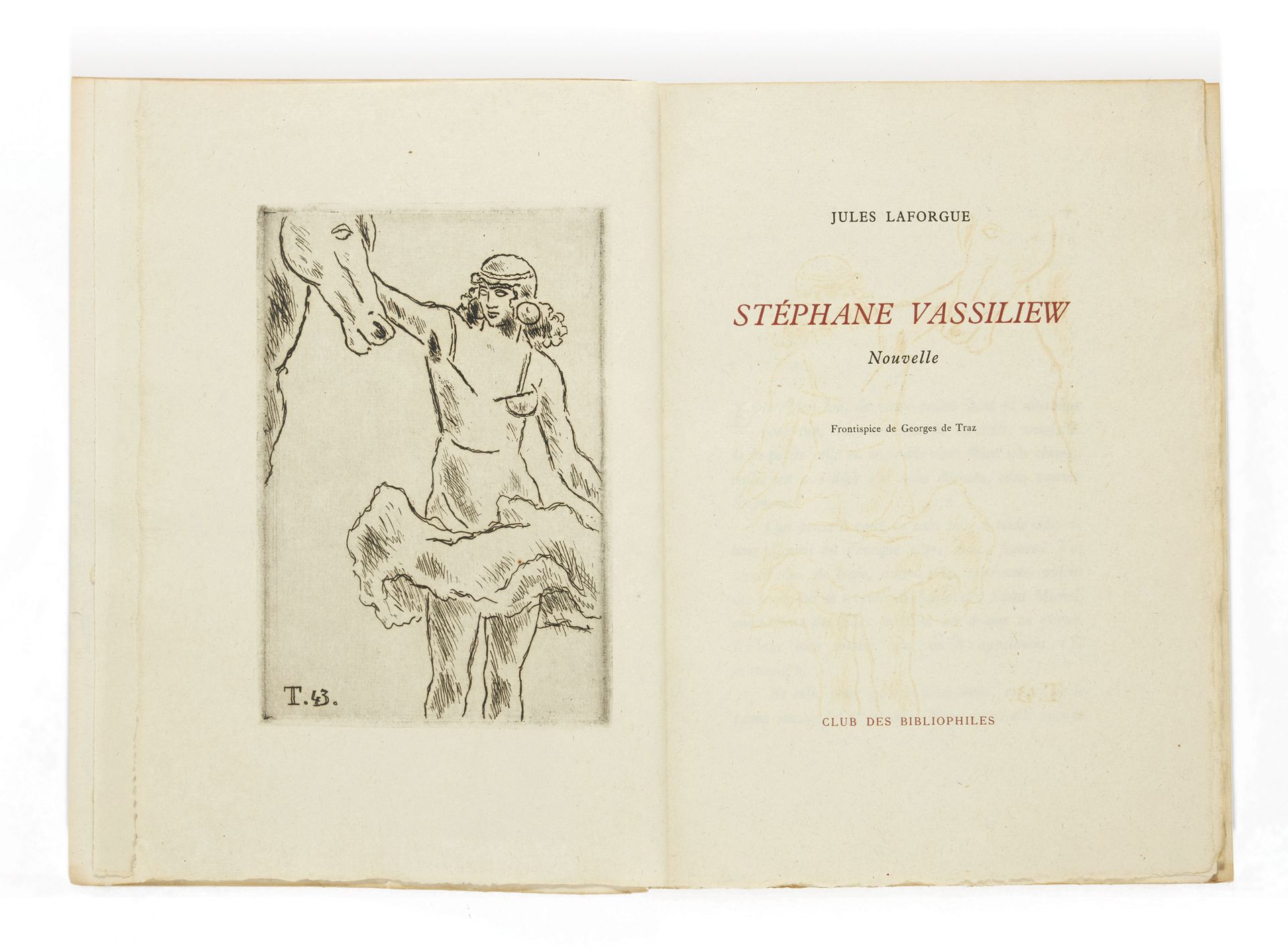 LAFORGUE, Jules. Stéphane Vassiliew. New. Frontispiece by Georges de Traz. Genev&hellip;