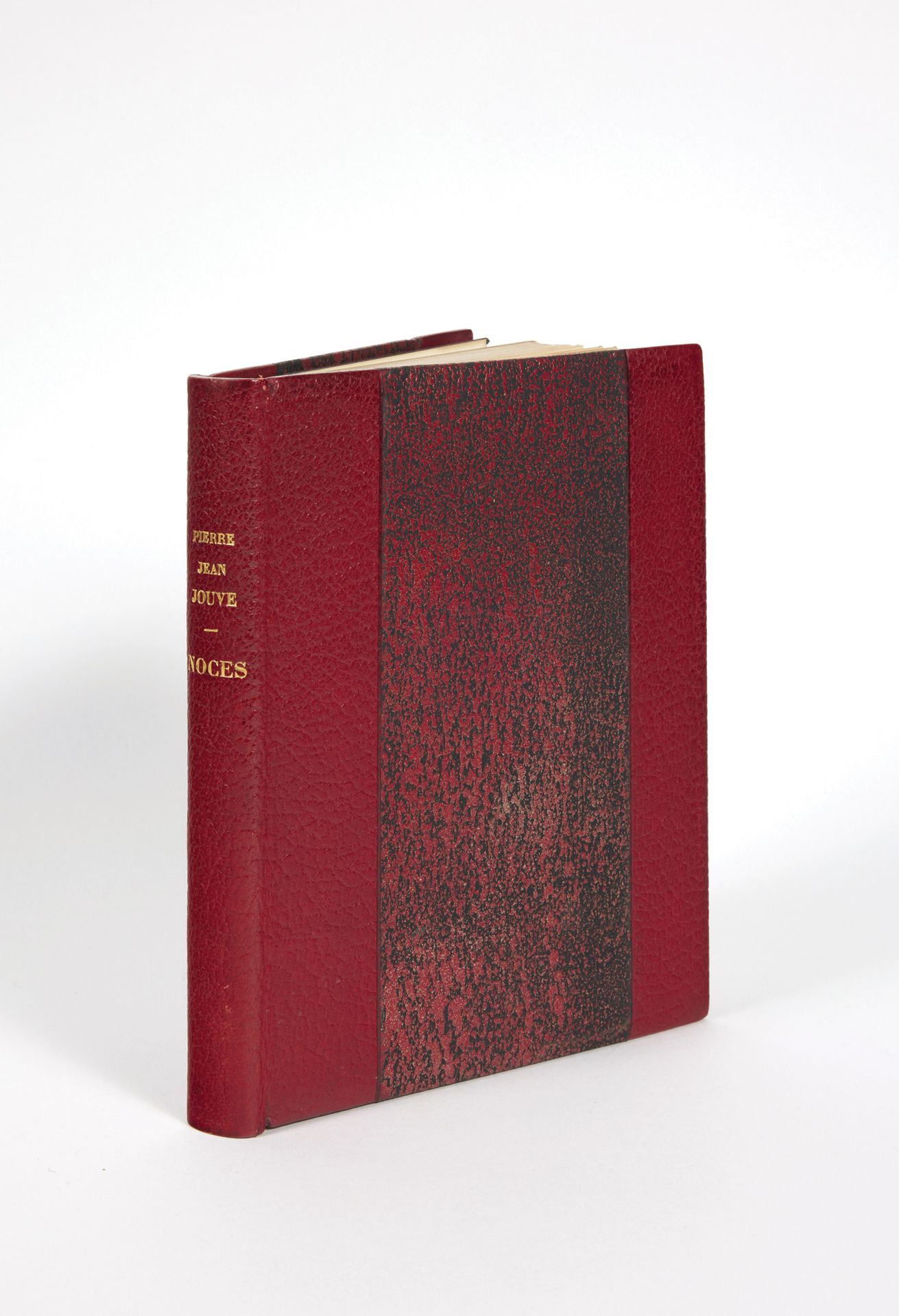 JOUVE, Pierre Jean 机会。巴黎，Au Sans Pareil，1928年；12开本，红色半马洛尼卡，有带子，未修剪，头部、封面和书脊镀金保存。