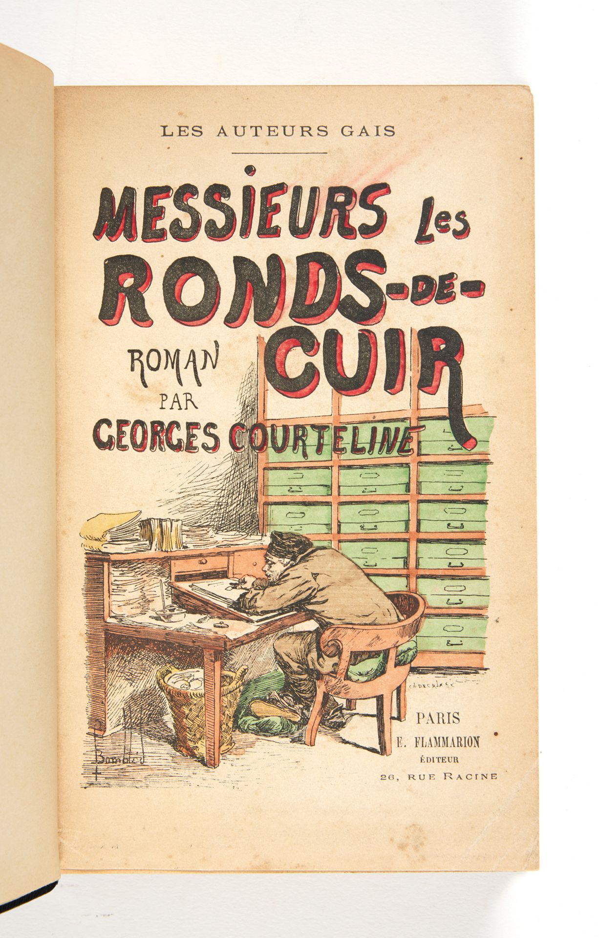 COURTELINE, Georges. Les Linottes.鲁塞尔的插图。巴黎，弗拉马利翁[1912]；12开本，半红摩洛哥，带拐角。

书脊有五条棱纹&hellip;