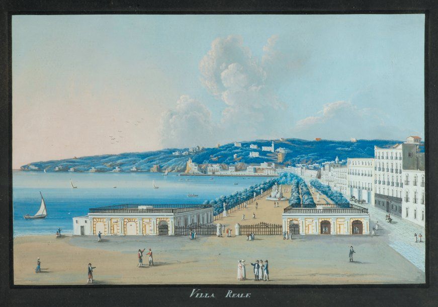 Ecole Italienne du XIXe siècle Villa Reale Gouache Italiaanse School van de 19de&hellip;