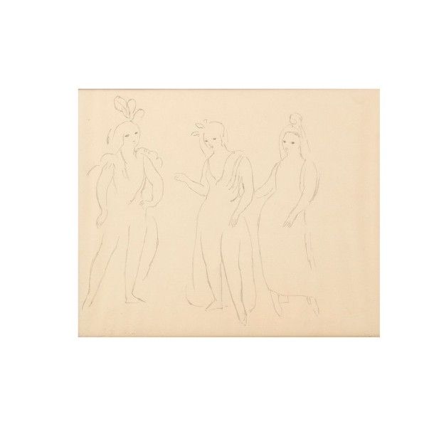 Marie LAURENCIN (1885-1956) Les trois grâces
Dessin au crayon sur papier.
Signé &hellip;