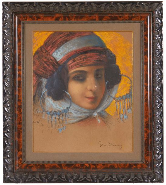 STEVENS, GUSTAVE MAX (BELGIQUE, 1871-1946) Portrait de jeune fille Ouled Naïl, p&hellip;