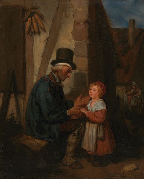 École Française du XIXe siècle Grand père et sa petite fille
Huile sur toile
H_4&hellip;
