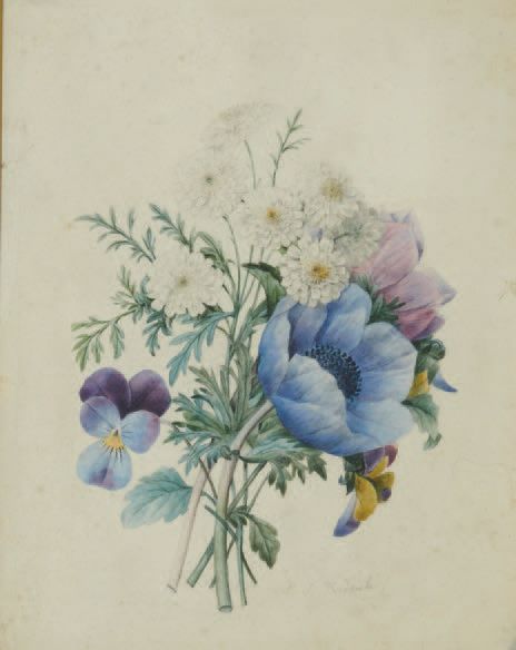 École Française du XIXe siècle Bouquet de fleurs
Aquarelle, porte une signature &hellip;