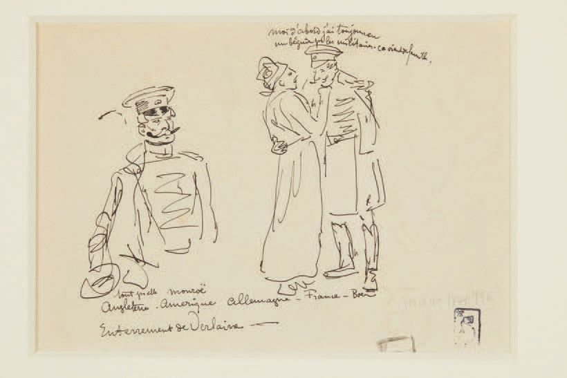 THÉOPHILE-ALEXANDRE STEINLEN Enterrement de Verlaine
Feuille d'étude, dessin à l&hellip;