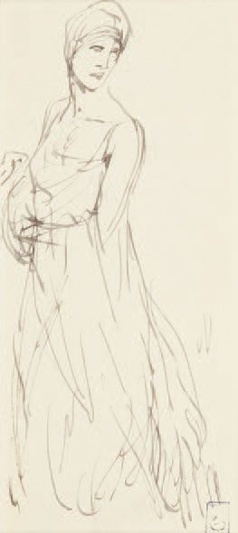 THÉOPHILE-ALEXANDRE STEINLEN Portrait de femme
Dessin à la plume, porte le cache&hellip;