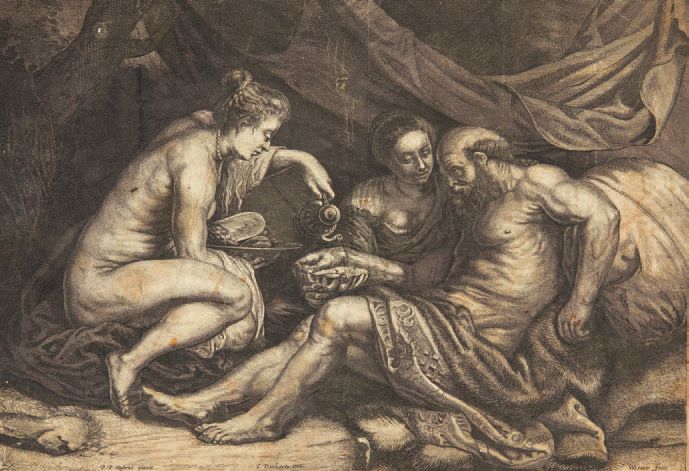 D'APRÈS RUBENS Loth et ses filles
Gravé par J. Van der LEEUW, édité par
Danckert&hellip;