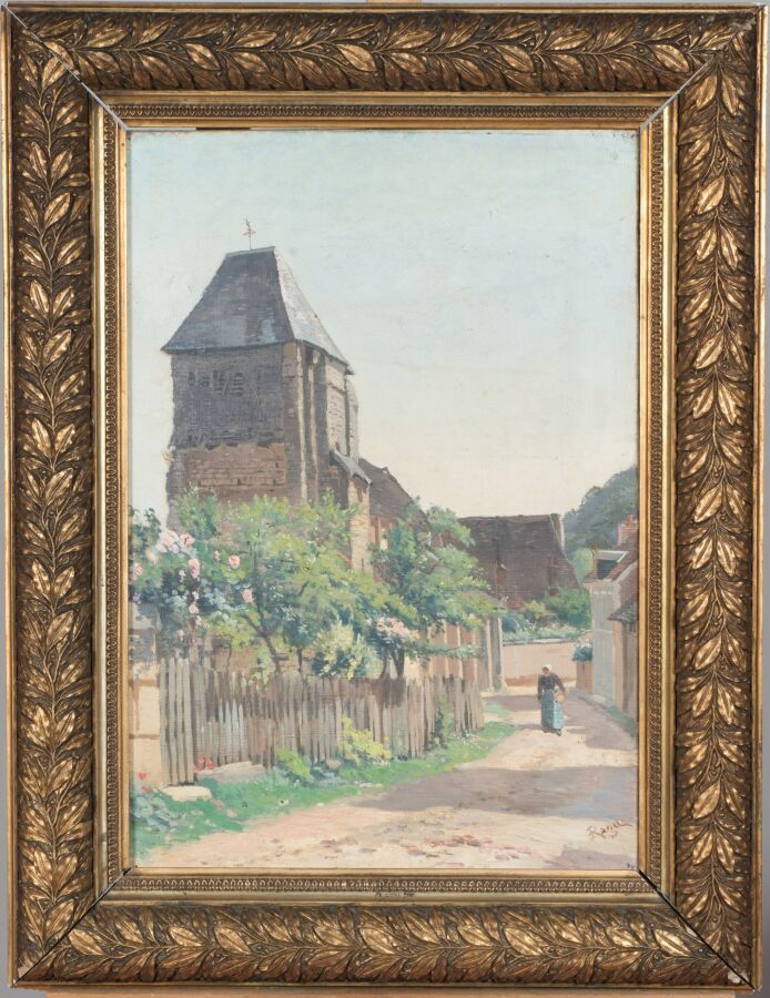 Null Édouard Auguste RAGU (XIXème siècle).

Le vieux clocher.

Huile sur toile

&hellip;