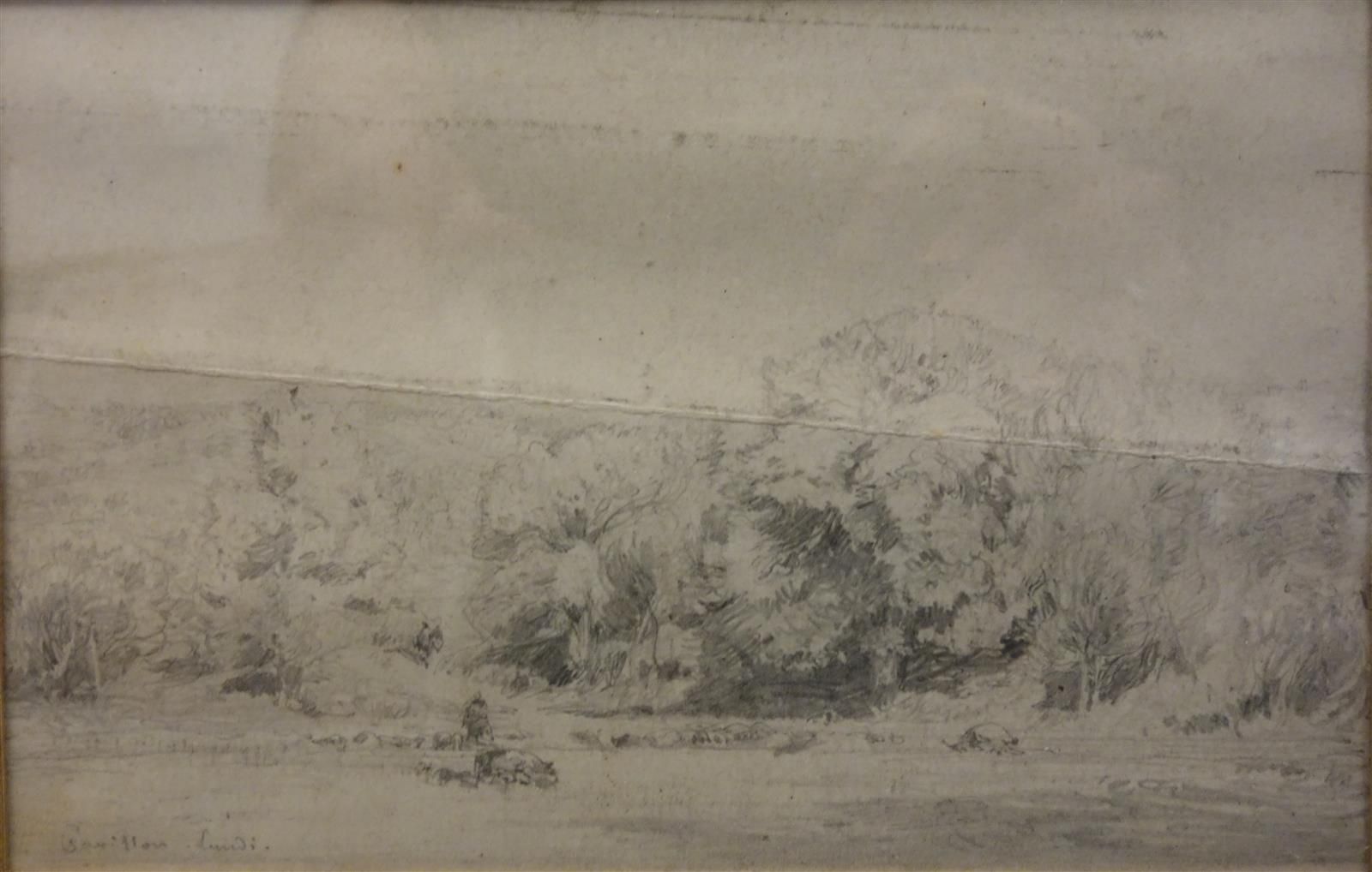 Null 费利克斯-齐姆(1821-1911)

"景观

纸上石墨

左下角有注释的亭子

8 x 12 cm

出处：Ziem工作室出售的第1379-3号作&hellip;