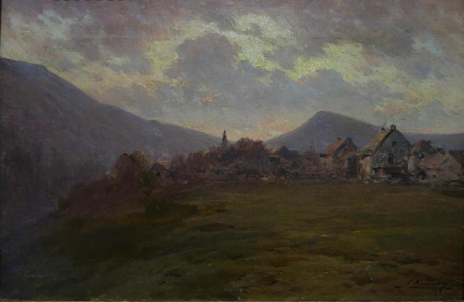 Null Karl Kuwasseg (1838-1904).

Landschaft, 1893.

Öl auf Leinwand.

Signiert, &hellip;