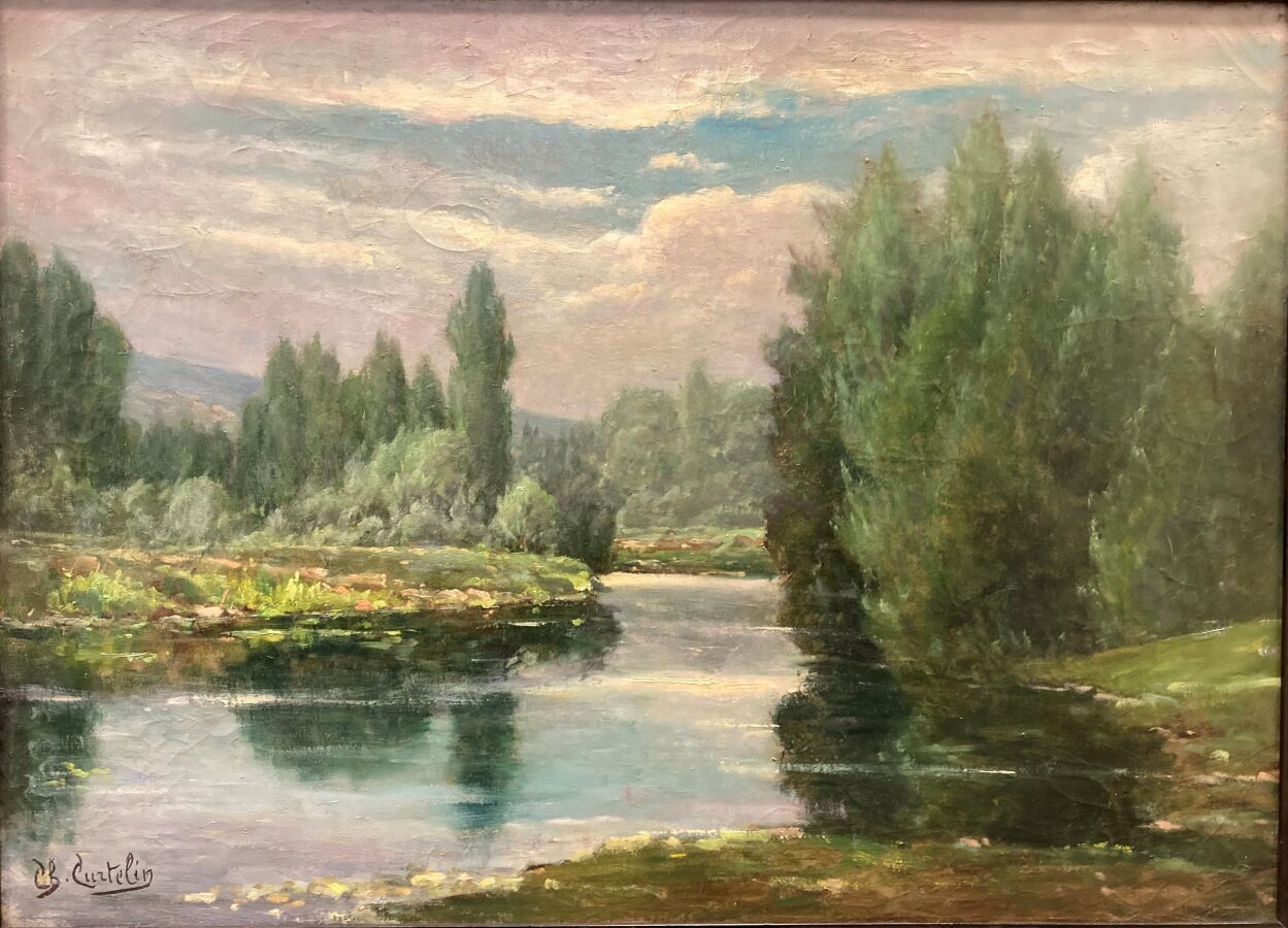 Null Charles CURTELIN (1859-1912).

Río.

Óleo sobre lienzo.

Firmado abajo a la&hellip;