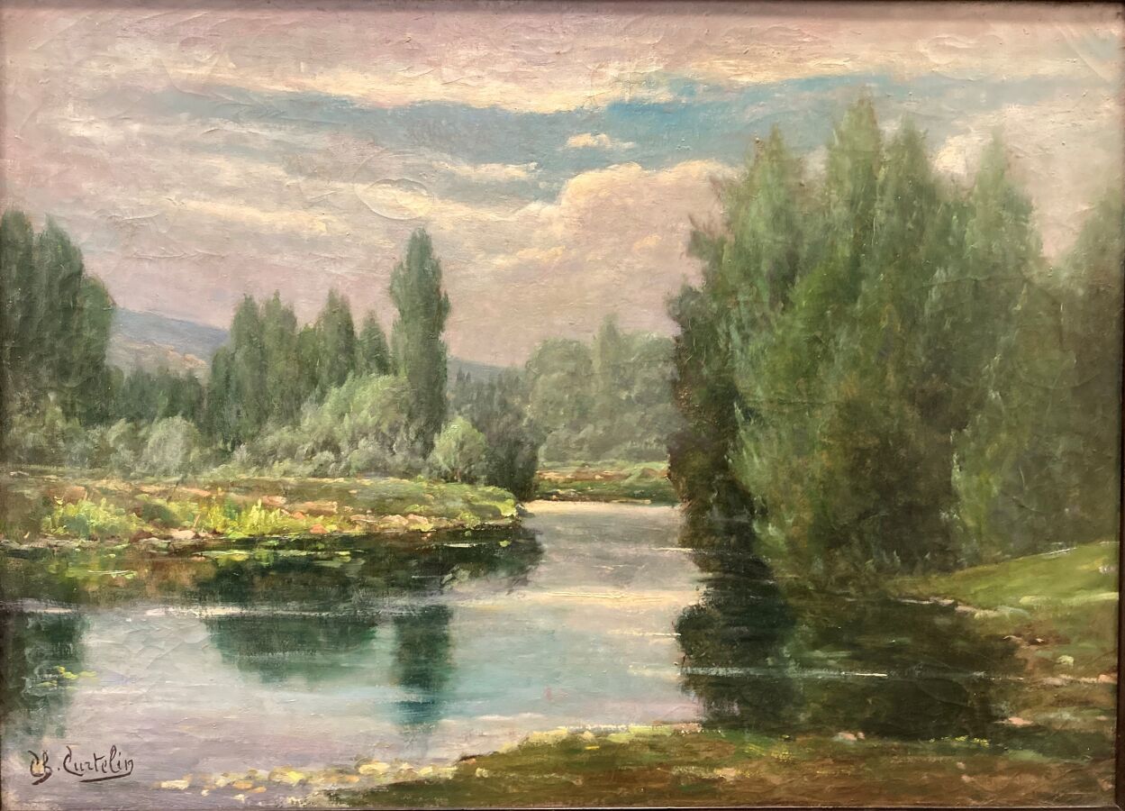 Null Charles CURTELIN (1859-1912).

Rivière.

Huile sur toile.

Signé en bas à g&hellip;