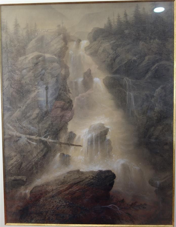 Null Victor Cassien (1808-1893)

"The torrent"

Charcoal heightened with white c&hellip;