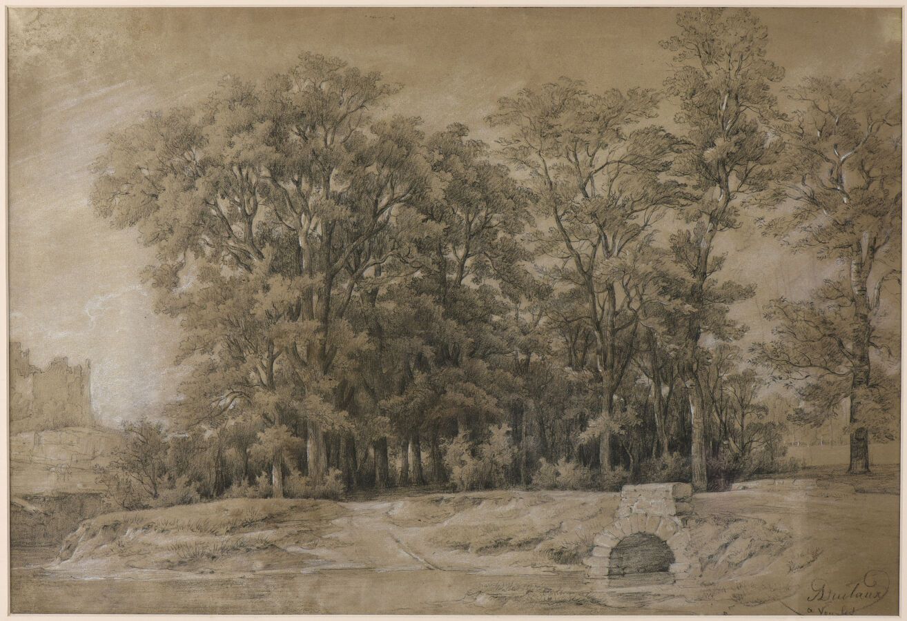 Null 让-安托万-杜拉克（1783-1868）。

栎木和小石桥，在武尔勒。

炭笔和粉笔在bistre纸上。

有签名，位于右下方。

视线：29 x 4&hellip;