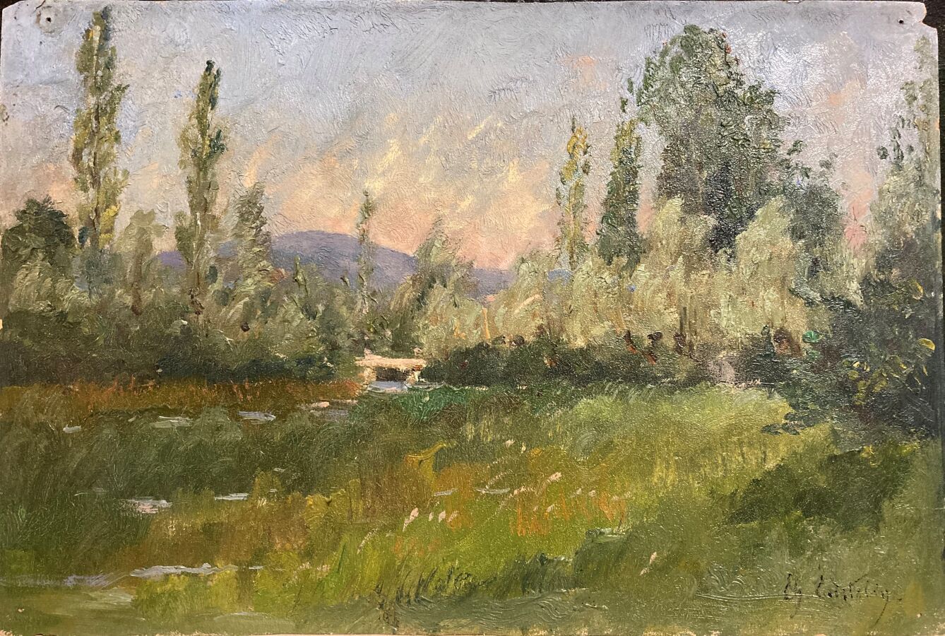 Null 查尔斯-库特林（1859-1912）。

一共三件作品:

景观（包括一个位于Morestel的景观）。

布面油画和纸面油画。

签名（X3）。

&hellip;