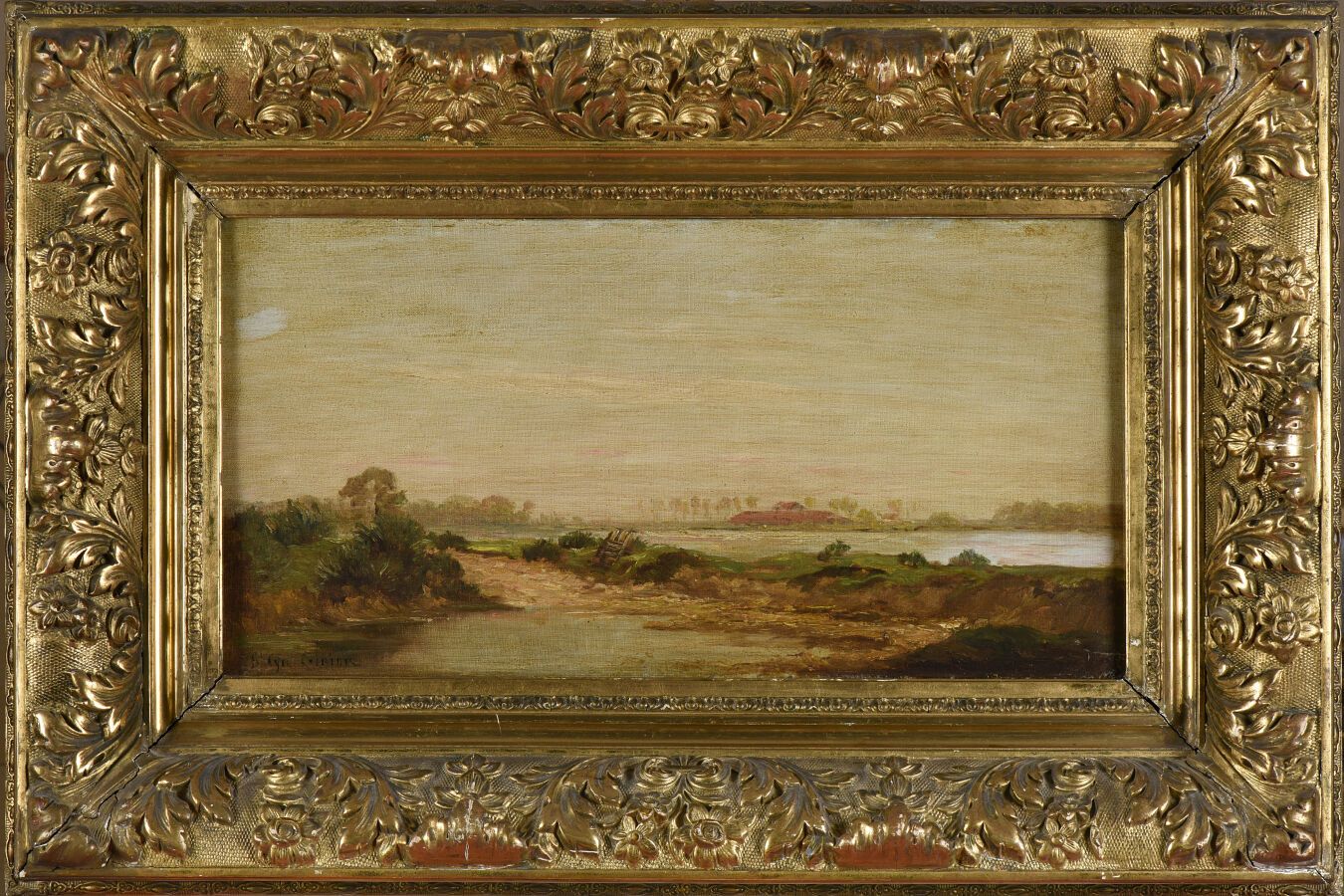 Null Jean-Aimé SAINT-CYR GIRIER (1837-1912).

Paesaggio con un fiume.

Olio su t&hellip;