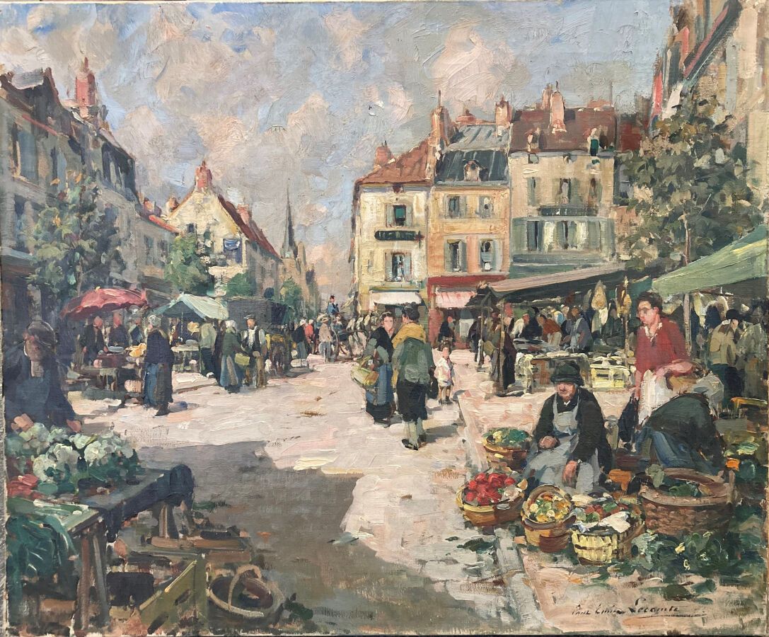 Null Paul Émile Lecomte (1877-1950)

Scène de marché

Huile sur toile.

Signée e&hellip;