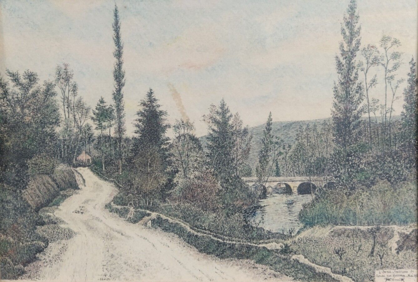 Null J. Schmith, école française du XXe siècle.

Chemin et petit pont sur l'Orne&hellip;
