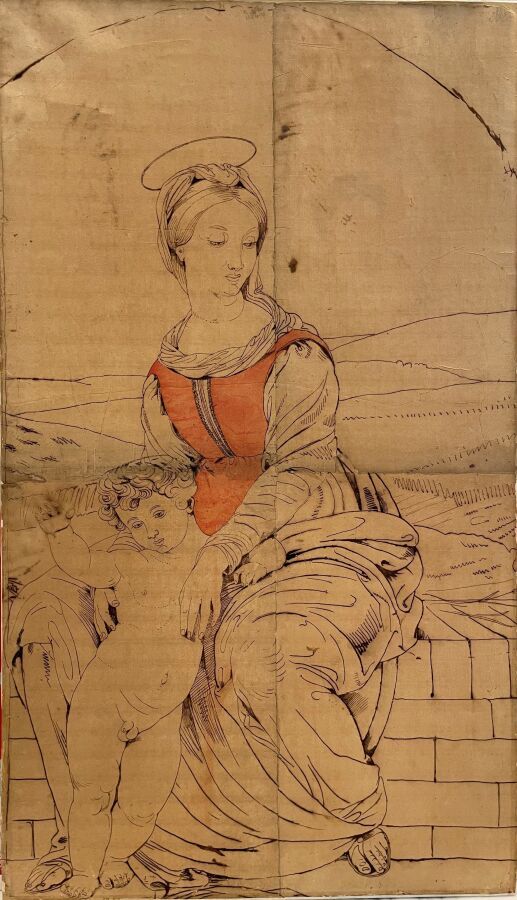 Null Eugène DELACROIX (1798-1863).

La Vierge des Moissons (étude).

Encre brune&hellip;