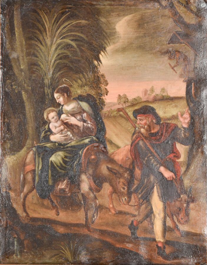 Null ECOLE ITALIENNE du XVIIème siècle 

Le voyage de la Sainte famille, et la c&hellip;