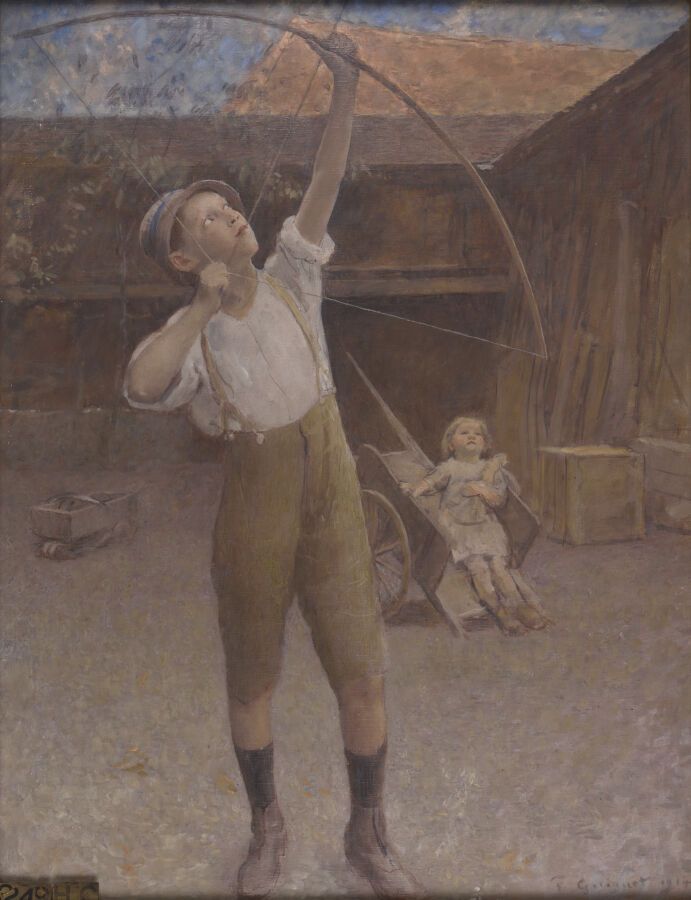 Null François Joseph Guiguet (1860-1937).

Enfant à l'arc. 1914.

Huile sur toil&hellip;