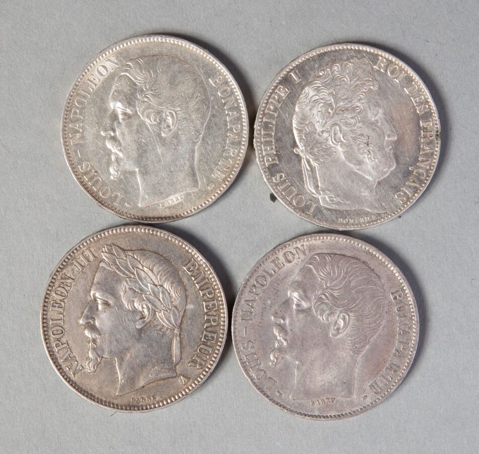 Null LOT ECUS

 5法郎 1847A (正面已清理); 1852 ( 2前); 1867 A

TTB和TTB+。