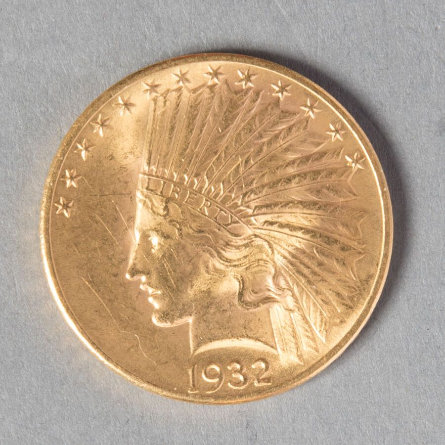 Null 美国 

10美元1932年印第安人头像 

16克 73 

SUP + 脸前有非常细的条纹