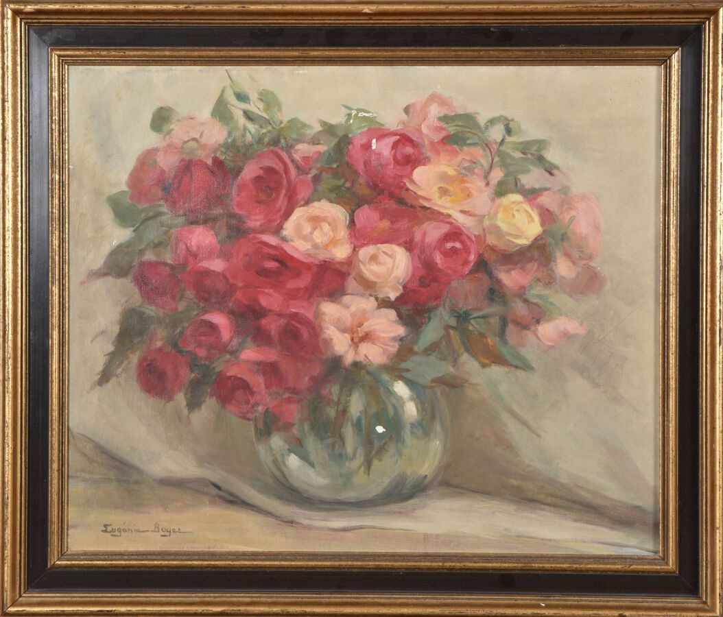 Null Eugénie BOYER (1887-1972).

Les roses.

Huile sur toile.

Signé en bas à ga&hellip;