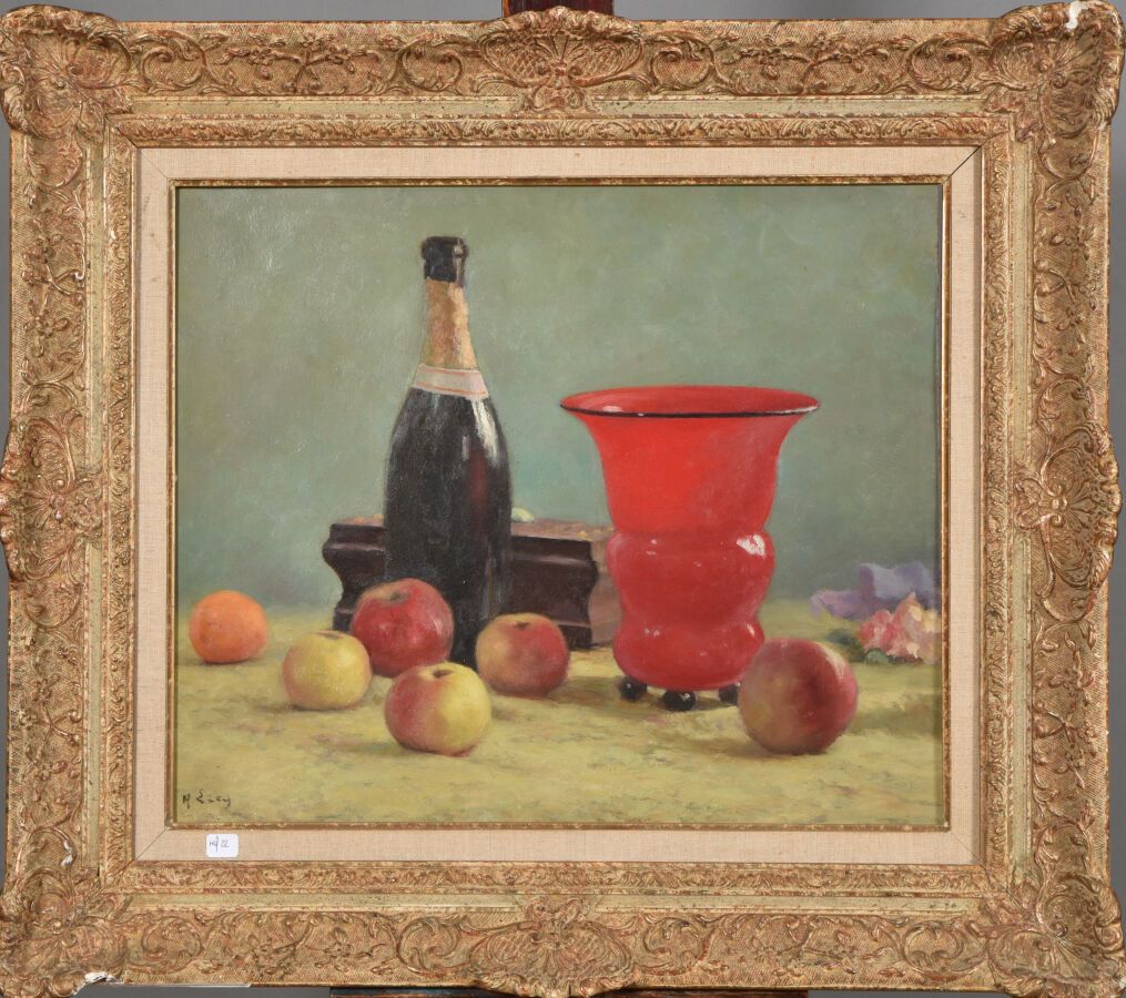 Null Hippolyte LETY (1878-1959).

Vase vermeil et bouteille de Champagne.

Huile&hellip;