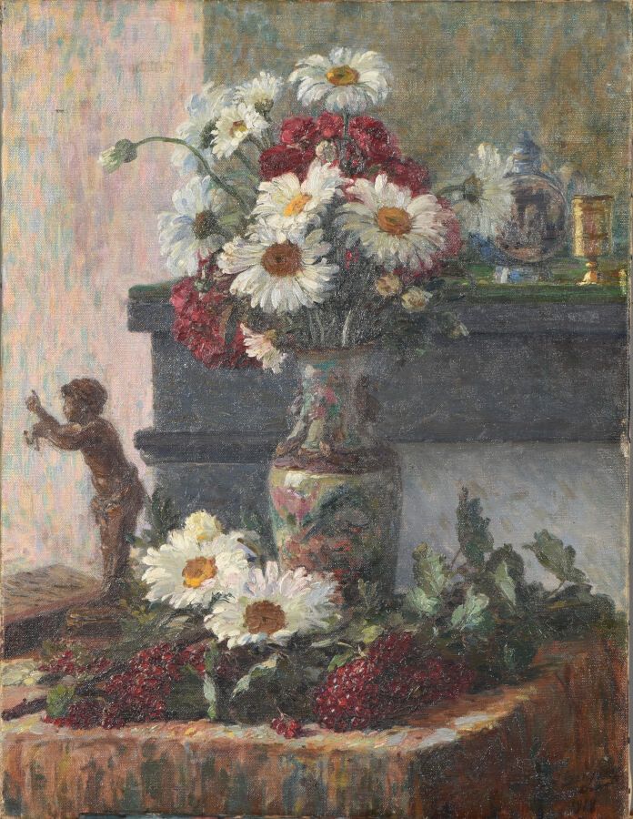 Null L. BRIGUET (XIXème- XXème siècles ).

Fleurs dans un vase, 1918.

Huile sur&hellip;