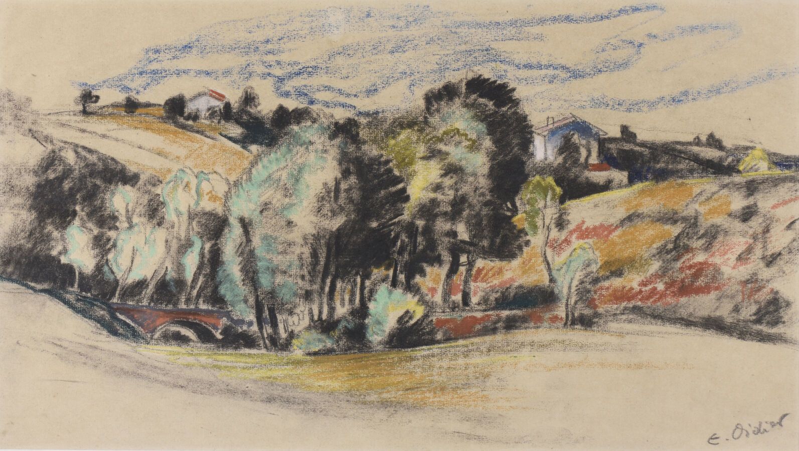 Null Émile DIDIER (1890-1965).

Petit pont à la campagne.

Pastel sur papier.

S&hellip;