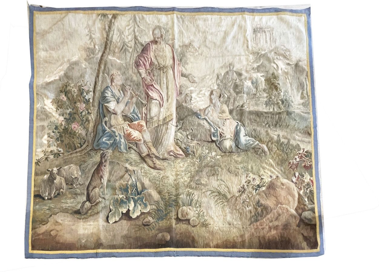 Null Beauvais.

Tapisserie, large fragment XVIII° siècle.

299 x 166 cm

Galon b&hellip;
