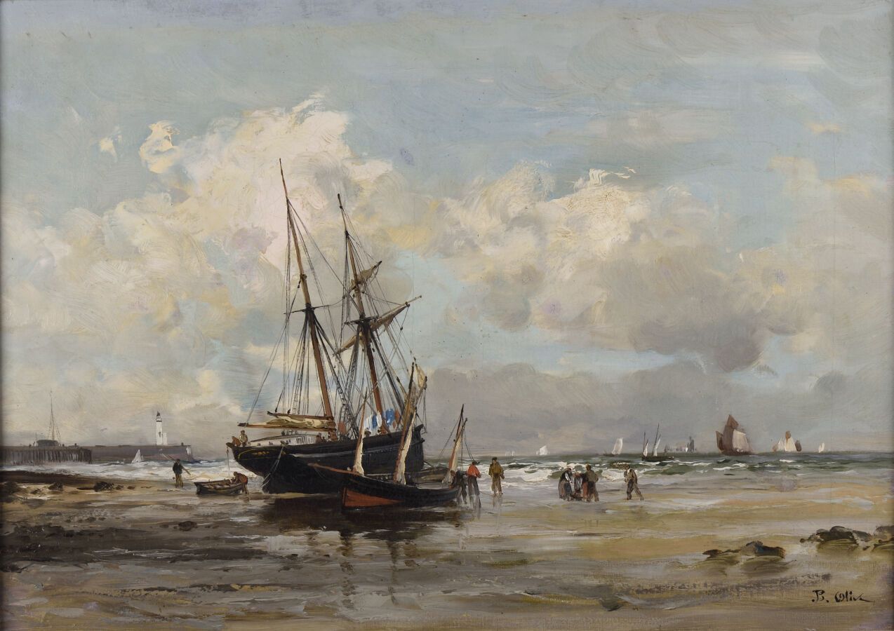 Null Jean-Baptiste OLIVE (1848-1936).

Bateaux à marée basse, en Normandie, (ver&hellip;