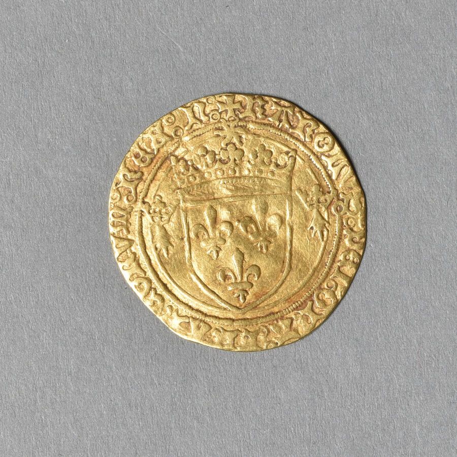 Null CHARLES VIII ( 1483-1498) : ECU D OR AU SOLEIL de BRETAGNE frappé à NANTES &hellip;