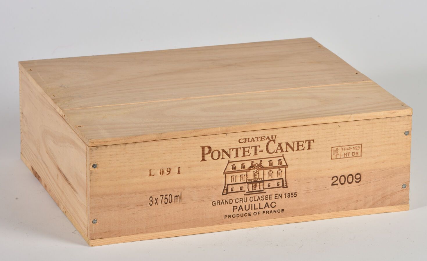Null 3 B CHÂTEAU PONTET-CANET (Original wooden case) GCC5 Pauillac 2009