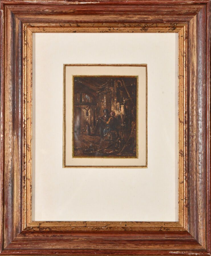 Null 康斯坦丁-杜蒂尔勒（1807-1865）。

内部。

水粉画在纸上。

右下方有签名。

视线：11×9厘米。